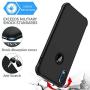 ORETECH Designed for iPhone XR Case, with[2 x Tempered Glass Screen Protector] 360 Full Body Shockproof Anti Scratch Protection Cover Hard PC Soft Rubber Silicone Case for iPhone XR 6.1 2018 Black
