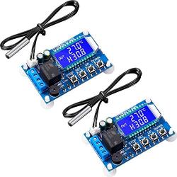 2 Pieces XY-T01 Electronic Temperature Controller, DC 6 - 30V 24V Digital Temperature Control Module -50°C to 100°C Digital Thermostat Temperature Control Switch Boards with Waterproof NTC Probe