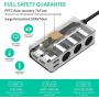 [Updated Version] 3-Socket Cigarette Lighter Splitter, 120W 12V/24V 6.8A 4 USB Ports Multi-Function Car Charger Power Adapter DC Outlet with LED Voltmeter, On Off Switch