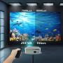 Native 1080P Projector,7500 L Projector for Outdoor Movies with 400'' Display, Support 4K Dolby & Zoom,100000 Hours Life Indoor and Outdoor Projector Compatible with TV Stick,HDMI,VGA USB PC