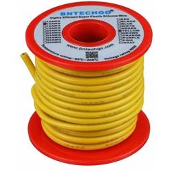 BNTECHGO 14 Gauge Silicone Wire Spool 40 ft Yellow Flexible 14 AWG Stranded Tinned Copper Wire