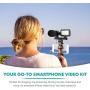 Movo Smartphone Video Rig Kit V7+ with Tripod, Grip Rig, Pro Stereo Microphone, LED Light and Remote - YouTube Equipment for iPhone 5, 5C, 5S, 6, 6S, 7, 8, X, XS, XS Max, 11, 11 Pro, Samsung Galaxy