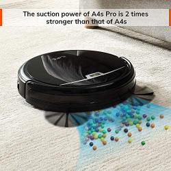 ILIFE A4s Pro Robot Vacuum, 2000Pa Max Suction, ElectroWall, Remote Control, Slim, Thin, Quiet, Self-Charging, Smart, Ideal for Hard Floor to Medium Carpet, Black