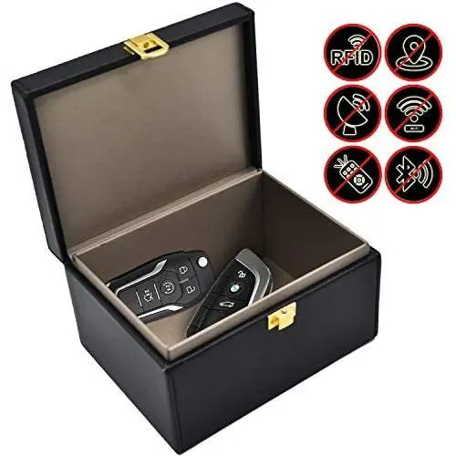 Faraday Key Fob Protector Box, RFID Signal Blocking Box, Faraday Bag Signal Blocking Bag Shielding Pouch Wallet Case for Car Key