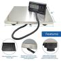 SurmountWay 440lbs Digital Livestock Scale Large Pet Vet Scale Stainless Steel Platform Electronic Postal Shipping Scale Industrial Floor Scale Heavy Duty Large Dog Hog Sheep Goat Pig Sheep Scale