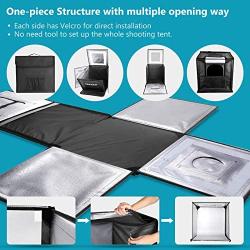 Neewer Photo Studio Light Box 24inches/60cm Shooting Light Tent Adjustable Brightness Foldable Portable Professional Booth Table Top Photography Lighting Kit 120 LED Lights 4 Colors Backdrops