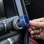 TopDall Blue Aluminum Headlight Volume Tune Control Knob Cover Ring Trim Interior Accessories for Ford Mustang