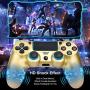 Game Controller for PS4,Wireless Controller for Playstation 4 with Dual Vibration Game Joystick (Gold)