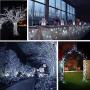 YF Upgraded Solar Outdoor String Lights- 100 LED 8 Modes Copper Wire Lights, 2-Pack Solar Garden Lights, Waterproof Fairy Lights for Tree, Patio, Home, Yard, Pathway, Party, Wedding (32FT, White)