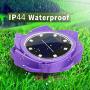 Flower Solar Disk Lights Outdoor, 4PCS 8 LED Waterproof Solar Garden Lights Outdoor Solar Ground Lights for Pathway Garden Yard Walkway(Purple)