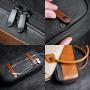 PU Leather & Canvas Electronic Organizer, Small Tool Bag Pencil Case Pill Box, Waterproof Travel Cable Organizer Tech Gadgets Carrying Zipper Pouch for Cord Phone Chargers Power Bank Earphone (Black)