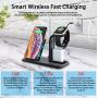 LA GUAPA Wireless Charger, Qi-Certified 10W Wireless Charging Station Stand Dock, Compatible with iPhone Wireless Charger iPhone 12/11 Pro Max/X Samsung Galaxy Note 10 Plus Huawei P40 Pro