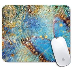 Personalized Rectangle Mouse Pad, Printed Cute Retro Rust Butterfly Pattern, Non-Slip Rubber Comfortable Customized Computer Mouse Pad (9.45x7.87inch)