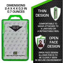 ID Stronghold - RFID Blocking Secure Badge Holder - Duolite 2 Card ID Holder - Poly Carbonate - Heavy Duty Hard Plastic ID Badge Holder - USA Molded and Assembled - FIPS 201 Approved - Green