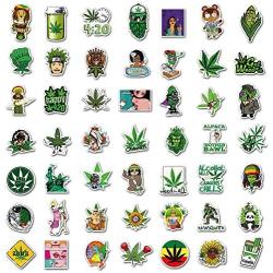 Weed Stickers, 100pcs Vinyl Marijuana Stickers for Adults Waterproof Laptop Stickers for Water Bottles, Bumper, Phone, Skateboard Stickers Decals