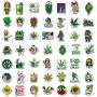 Weed Stickers, 100pcs Vinyl Marijuana Stickers for Adults Waterproof Laptop Stickers for Water Bottles, Bumper, Phone, Skateboard Stickers Decals