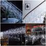 Ysdeal 400 LED Icicle String Lights, 32ft 8 Modes Window Curtain String Light Wedding Party Home Garden Bedroom Outdoor Indoor Wall Decorations (Cool White)
