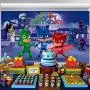 PJ Masks Party Supplies Photography Backdrop 7X5ft Cartoon Super City Hero Background Boys Birthday Cake Table Decoration Baby Shower Banner Photo Booth Props