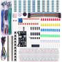 ELEGOO Upgraded Electronics Fun Kit w/Power Supply Module, Jumper Wire, Precision Potentiometer, 830 tie-Points Breadboard Compatible with Arduino, Raspberry Pi, STM32
