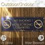 No Smoking No Electronic Cigarettes - Laser Engraved Sign - 3''x9'' - .050 Black and Gold Plastic