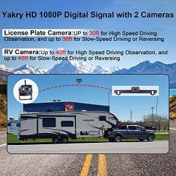 Yakry Y23 HD 1080P Digital Wireless Dual Backup Camera Hitch Rear View Camera for Cars,Trailers,Trucks,RVs,5th Wheels 5Monitor with Highway Monitoring System Super Night Vision