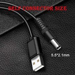 MEROM Universal 5V DC Power Cable, USB to DC 5.5x2.1mm Plug Charging Cord with 8 Connector Tips(5.5x2.5, 4.8x1.7, 4.0x1.7, 3.5x1.35, 2.5x0.7, Micro USB, Type-C, Universal Connector)