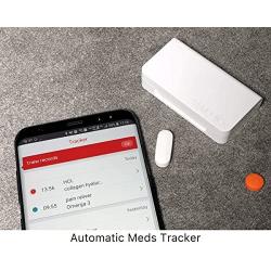 Memo Box Mini Bluetooth Electronic Pill Organizer and APP, Visual Audio Smart Pill Reminder Alarm, Automatic Medication Records Tracking and Family Meds Notification