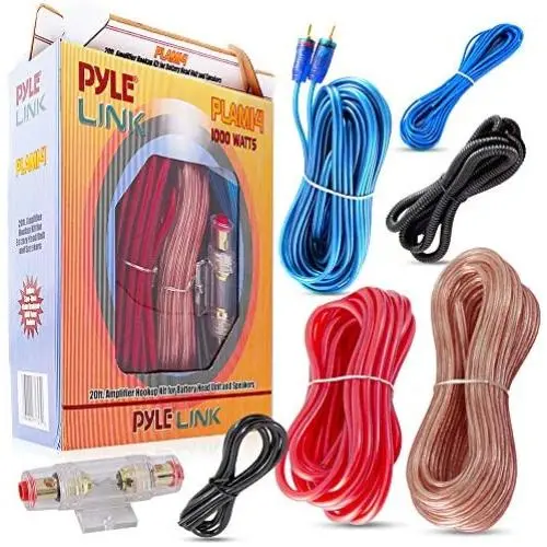 Car Audio Cable Wiring Kit - 20ft 8 Gauge Powered 1200 Watt Complete Amplifier Hookup for Battery, Head Unit & Stereo Speaker Installation Sound System - Pyle PLAM14 Car Audio Cable Wiring Kit - 20ft 8 Gauge Powered 1200 Watt Complete Amplifier Hookup for Battery, Head Unit & Stereo Speaker Installation Sound System - Pyle PLAM14