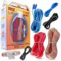 Car Audio Cable Wiring Kit - 20ft 8 Gauge Powered 1200 Watt Complete Amplifier Hookup for Battery, Head Unit & Stereo Speaker Installation Sound System - Pyle PLAM14