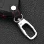 Royalfox(TM) 3 4 5 Buttons Real Leather Smart keyless Entry Remote Key Fob case Cover Keychain for 2017 2018 Ford Mustang Explorer Edge Fusion Mondeo F150 F250 F350 F450 F550 (Black Leather)