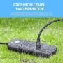 ESHLDTY 8-Outlets Outdoor Power Strip Weatherproof, Mountable Surge Protector with 6ft Extension Cord IPX6 Waterproof 1875W Overload Protection Outlet for Patio,Garage,Home Office(Black)