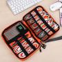 Electronics Organizer, Jelly Comb Electronic Accessories Cable Organizer Bag Waterproof Travel Cable Storage Bag for Charging Cable, Cellphone, Mini Tablet (Up to 7.9) and More (Orange and Gray)
