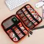 Electronics Organizer, Jelly Comb Electronic Accessories Cable Organizer Bag Waterproof Travel Cable Storage Bag for Charging Cable, Cellphone, Mini Tablet (Up to 7.9) and More (Orange and Gray)