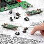 50 Pcs Double Sided PCB Board Prototype Kit Soldering 5 Sizes, Universal Printed Circuit Board for DIY and Electronic Project