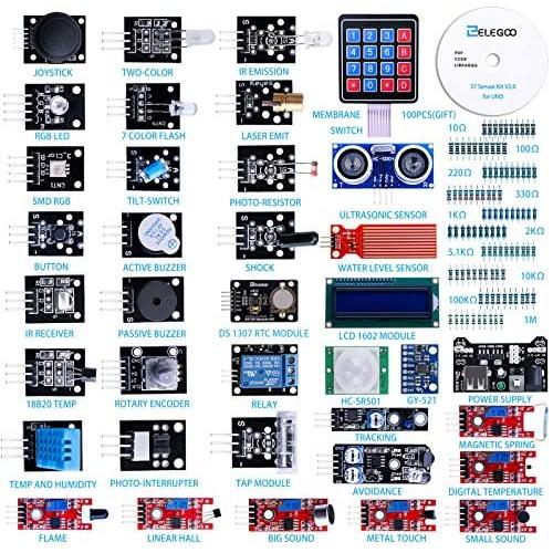ELEGOO Upgraded 37 in 1 Sensor Modules Kit with Tutorial Compatible with Arduino IDE UNO R3 MEGA2560 Nano