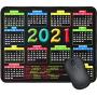 Mouse Pad with Stitched Edge, Computer Mouse Pad with Non-Slip Rubber Base, Mouse Pads for Computers Laptop Mouse 9.6x7.9x0.1 inch, 2021 (Calendar Black)