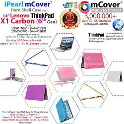 mCover Hard Shell Case for 14'' Lenovo ThinkPad X1 Carbon (5th Gen & 6th Gen) Laptop (X1-Carbon-6G Aqua)