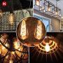 40W Equivalent Dimmable ST64(ST19) LED Flexible Spiral Filiment Edison Lights Bulbs, Vintage Amber Glass LED Reading/Bedroom/Bar Lighting, Warm White 2000K, E26, 4 Pack