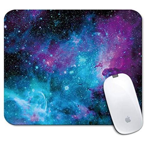 iNeworld Personalized Rectangle Mouse Pad- Printed Purple Galaxy Sky Pattern Non-Slip Rubber Comfortable Customized Computer Mouse Pad (9.45x7.87inch)