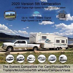 DoHonest FHD 1080P Digital Wireless Backup Camera Kit Built in DVR 7 Monitor Support Split Screen Highway Observation System for Trucks,Trailers,5th Wheels,Campers,RVs Stable Signal - S19