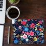 Cute Designer Desk Mouse Pad for Women, Pretty and Colorful Designs, Anti-Slip, Perfect Office, Work & Home Computer Accessory (Blue Garden, Rectangle)