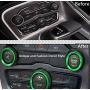 Challenger/Charger Control Knob Covers，Custom Fit Volume AC Radio Switch Button Decal Trim Rings Set of 3 - Compatible with Dodge Challenger/Charger (2015-UP) - Green