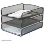 Safco Products 3271BL Onyx Mesh Desktop Organizer with Triple Tray, Black