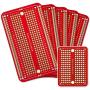 ElectroCookie Prototype PCB Solderable Breadboard for Electronics Projects Compatible for DIY Arduino Soldering Projects, Gold-Plated (5 Pack + 1 Mini Board, Red)