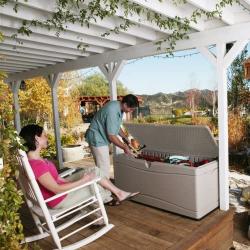 Lifetime 60040 Deck Box, 130 Gallon, Desert Sand