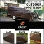 4 x 20 Super Heavy Duty 16 Mil Brown Poly Tarp Cover - Thick Waterproof, UV Resistant, Rot, Rip and Tear Proof Tarpaulin with Grommets and Reinforced Edges - by Xpose Safety