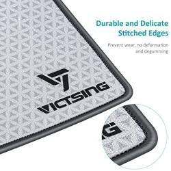 VicTsing Mouse Pad with Stitched Edge, Premium-Textured Mouse Mat, Non-Slip Rubber Base Mousepad for Laptop, Computer & PC, 10.2×8.3×0.08 inches, Grey