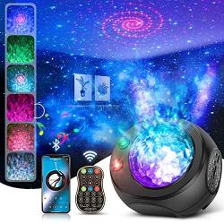 Galaxy Star Night Light Projector, 3 in 1 Starry Projector with Bluetooth Speaker&Remote Control for Bedroom Ceiling, Skylight Projector with Timer Kids Adults Gift, Sync to Music, Nebular Ocean Wave