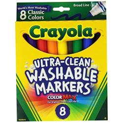 Crayola Broad Point Washable Markers - Pack of 2 (58-7808-2Pack), Blue