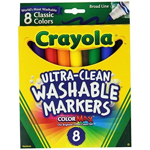 Crayola Broad Point Washable Markers - Pack of 2 (58-7808-2Pack), Blue